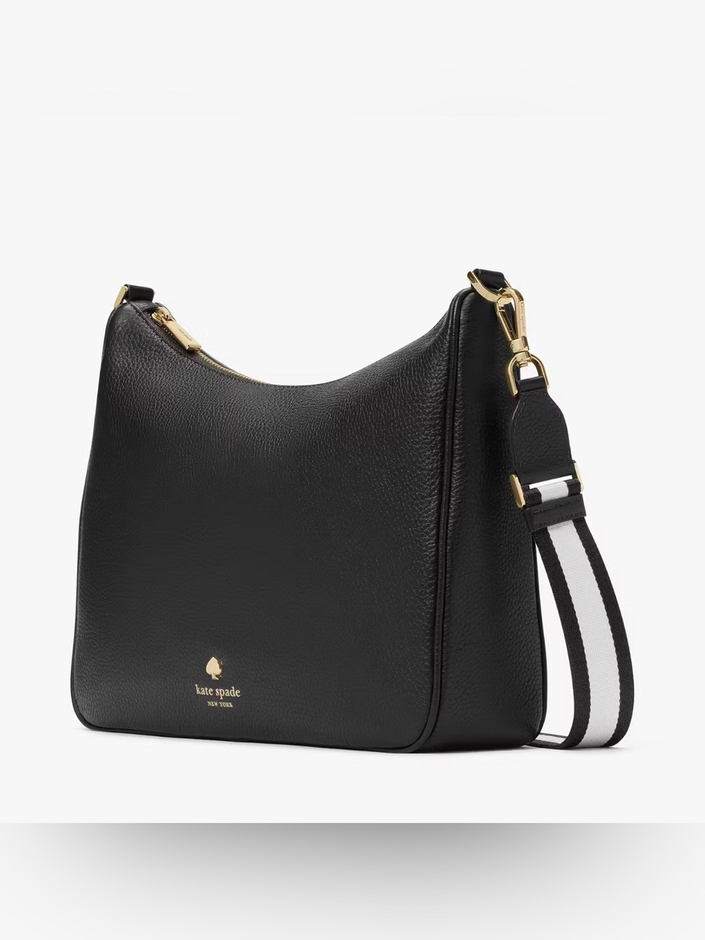 New KATE SPADE Emma Large Shoulder Crossbody Bag w/ Pouch Black Pebbled Leather - Picture 4 of 8